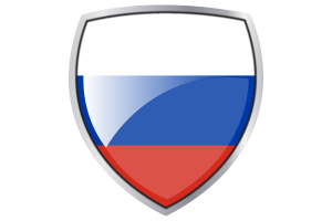 Russia Flag Couche Heraldic Shield flag