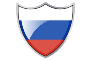 Shield with Flag of Russia flag