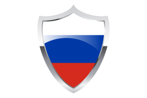 Russia Flag with Medieval Heater Shield flag