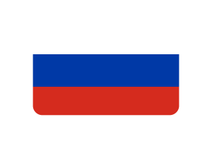Russia Flag Triangle Rounded Shape flag