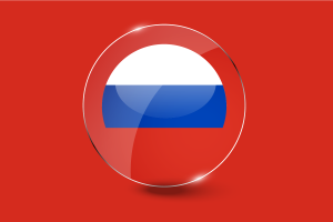 Russia Flag Glossy Round Button flag