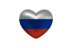 Love of Russia Heart Shape flag