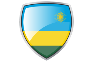 Rwanda Flag Couche Heraldic Shield flag