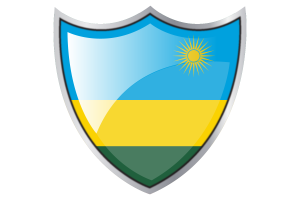 Shield with Flag of Rwanda flag