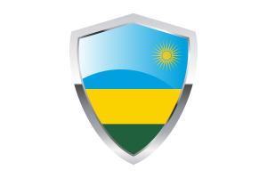 Rwanda Flag with Pointed Triangular Shield flag