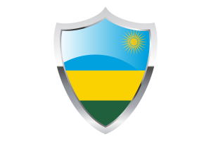 Rwanda Flag with Medieval Heater Shield flag