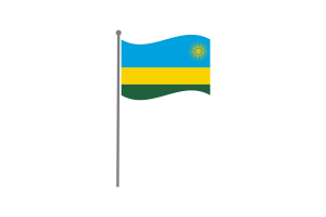 Waving Flag of Rwanda flag