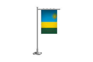 3d Rwanda Standing Flag flag