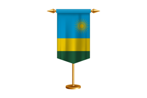 Rwanda Flag Illustration with Stand flag