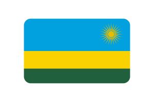 Rwanda Flag Triangle Rounded Shape flag