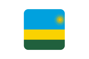 Rwanda Flag Square Rounded Shape flag