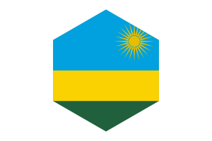 Rwanda Flag Hexagon Shape flag
