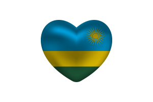 Love of Rwanda Heart Shape flag
