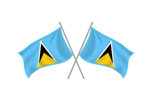Saint Lucia Waving Friendship Flag flag