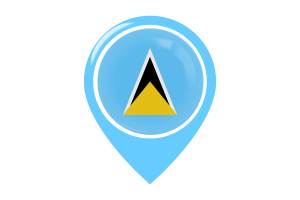 Saint Lucia Flag Map Pin Icon flag
