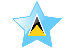 Saint Lucia Flag Star Icon flag