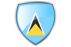 Saint Lucia Flag Couche Heraldic Shield flag