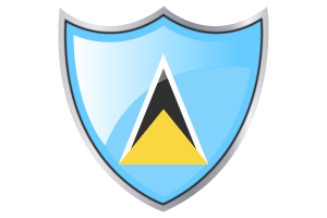 Shield with Flag of Saint Lucia flag