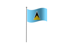 Waving Flag of Saint Lucia flag