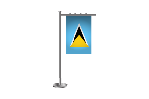3d Saint Lucia Standing Flag flag