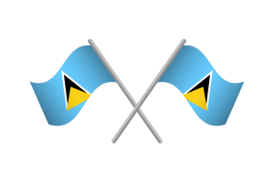 Saint Lucia Flag Emblem Vector Free flag