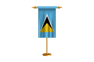 Saint Lucia Ceremonial Flag Vector Free flag