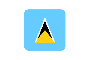 Saint Lucia Flag Square Rounded Shape flag