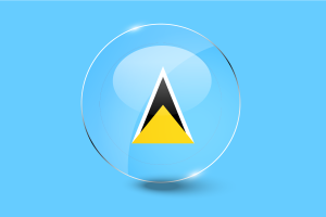 Saint Lucia Flag Glossy Round Button flag