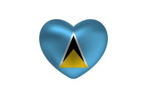 Love of Saint Lucia Heart Shape flag