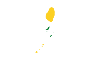 Saint Vincent and the Grenadines Map with Flag flag