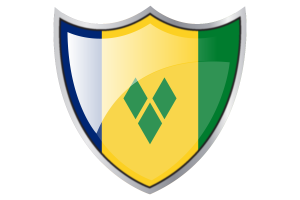 Shield with Flag of Saint Vincent and the Grenadines flag