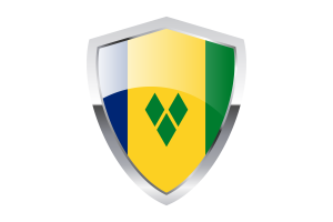 Saint Vincent and the Grenadines Flag with Pointed Triangular Shield flag