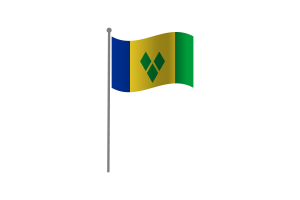 Waving Flag of Saint Vincent and the Grenadines flag