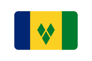 Saint Vincent and the Grenadines Flag Triangle Rounded Shape flag
