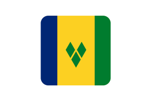Saint Vincent and the Grenadines Flag Square Rounded Shape flag