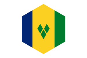 Saint Vincent and the Grenadines Flag Hexagon Shape flag