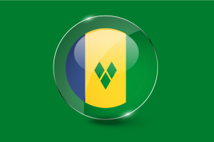 Saint Vincent and the Grenadines Flag Glossy Round Button flag