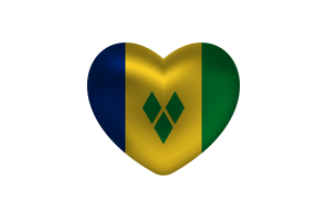 Love of Saint Vincent and the Grenadines Heart Shape flag