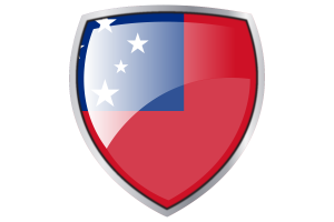 Samoa Flag Couche Heraldic Shield flag