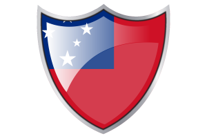 Shield with Flag of Samoa flag