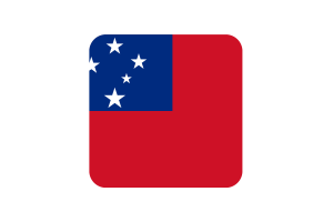 Samoa Flag Square Rounded Shape flag