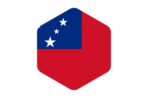 Samoa Flag Rounded Hexagon Shape flag
