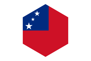 Samoa Flag Hexagon Shape flag