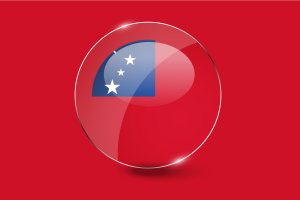 Samoa Flag Glossy Round Button flag