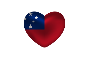 Love of Samoa Heart Shape flag