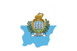 San Marino Map with Flag flag
