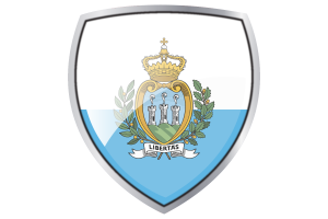 San Marino Flag Couche Heraldic Shield flag