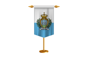 San Marino Flag Illustration with Stand flag