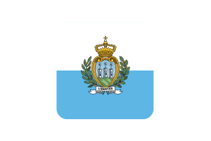 San Marino Flag Square Rounded Shape flag