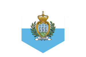 San Marino Flag Hexagon Shape flag
